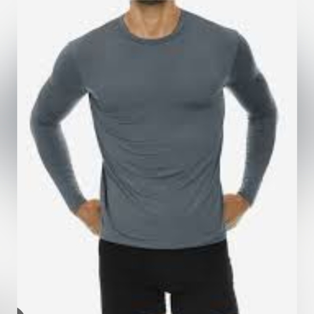 Thermajohn Charcoal Long Sleeve Thermal Tee Men Size 3XL Stretch Baselayer